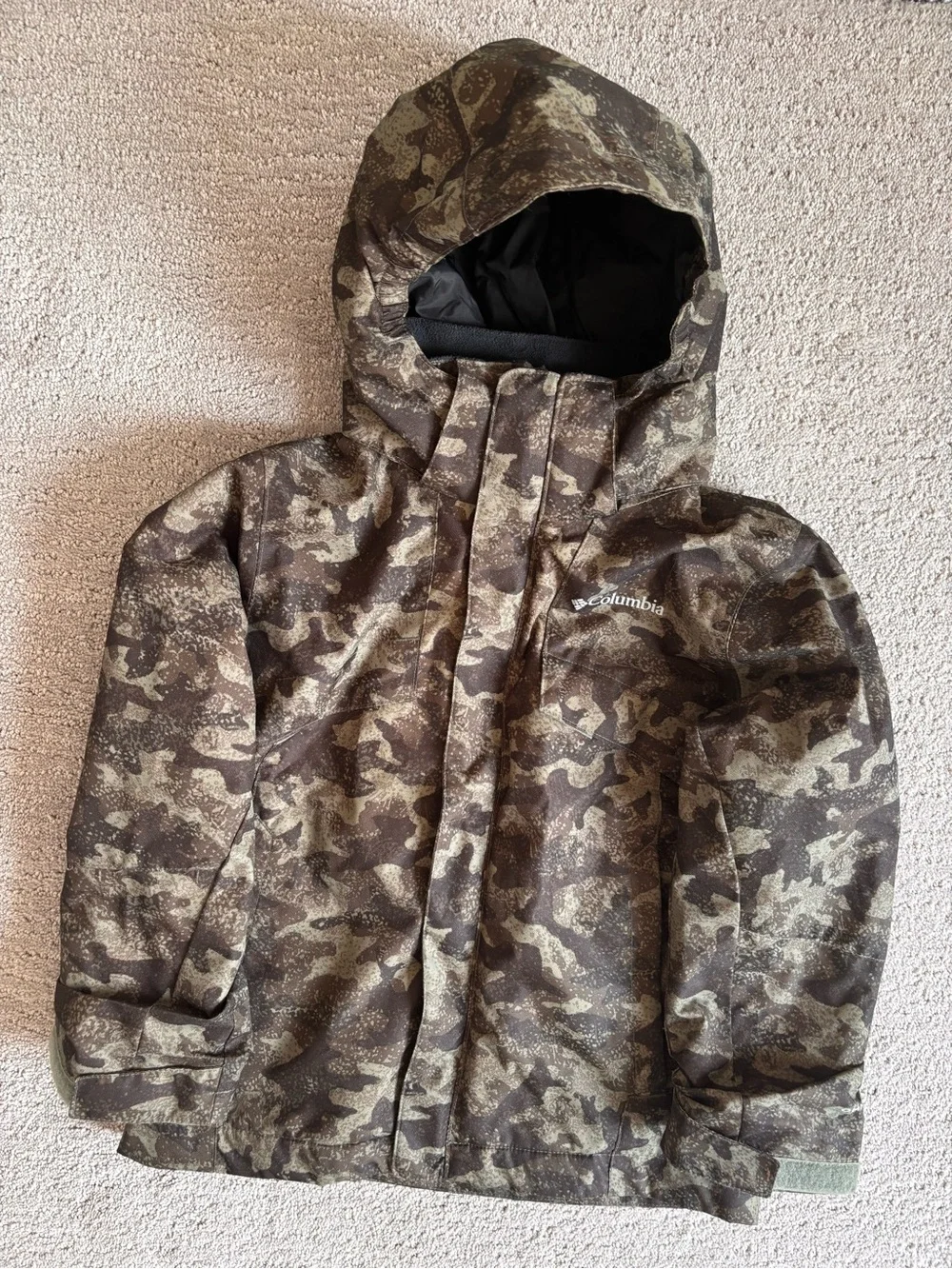 Columbia Interchange Kids’ Camo Brown Hooded Winter Jacket
